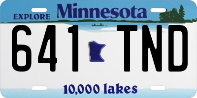 MN license plate 641TND