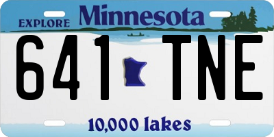 MN license plate 641TNE