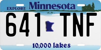 MN license plate 641TNF