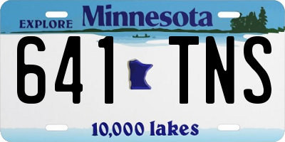 MN license plate 641TNS