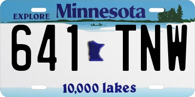 MN license plate 641TNW