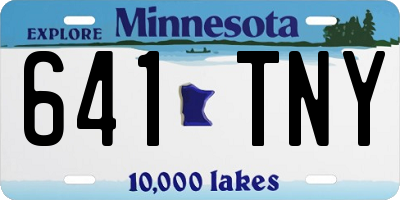 MN license plate 641TNY