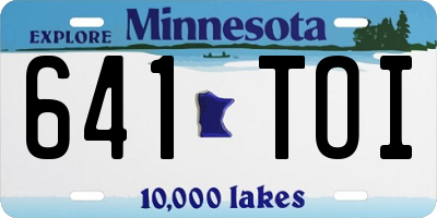MN license plate 641TOI