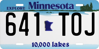 MN license plate 641TOJ