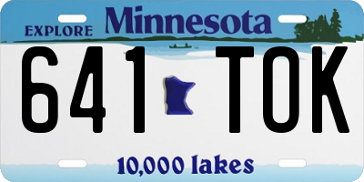 MN license plate 641TOK