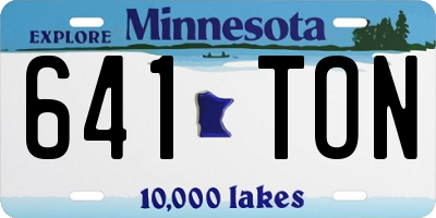 MN license plate 641TON
