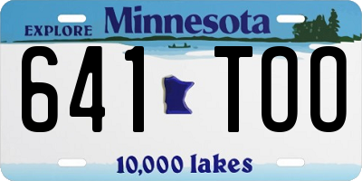 MN license plate 641TOO