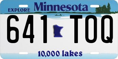 MN license plate 641TOQ