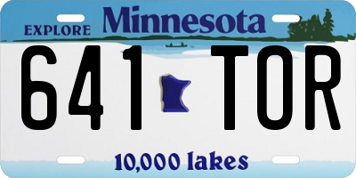 MN license plate 641TOR