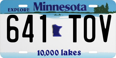 MN license plate 641TOV