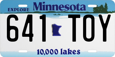 MN license plate 641TOY