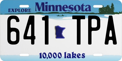 MN license plate 641TPA