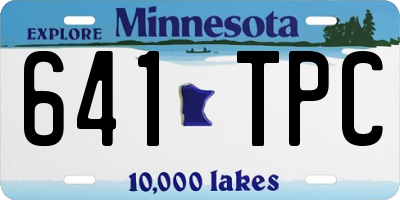 MN license plate 641TPC