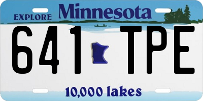 MN license plate 641TPE