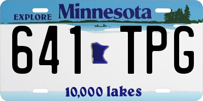 MN license plate 641TPG