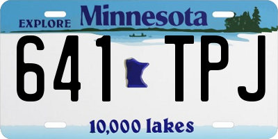 MN license plate 641TPJ