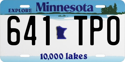 MN license plate 641TPO