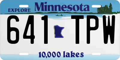 MN license plate 641TPW