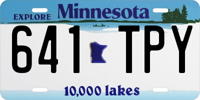 MN license plate 641TPY