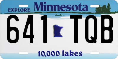 MN license plate 641TQB