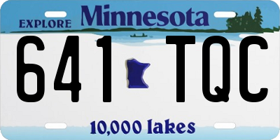 MN license plate 641TQC