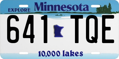 MN license plate 641TQE
