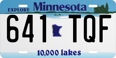 MN license plate 641TQF