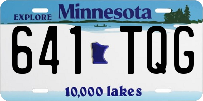 MN license plate 641TQG