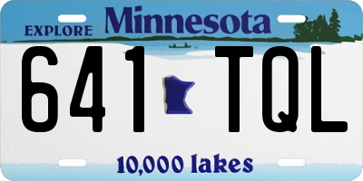 MN license plate 641TQL