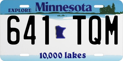 MN license plate 641TQM