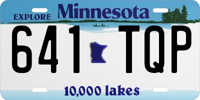 MN license plate 641TQP