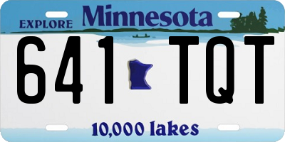 MN license plate 641TQT
