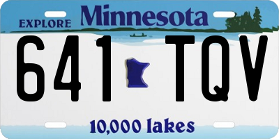 MN license plate 641TQV