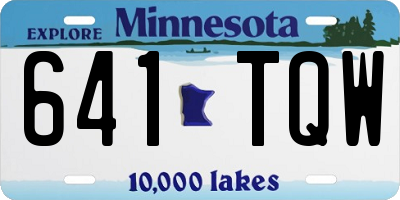 MN license plate 641TQW