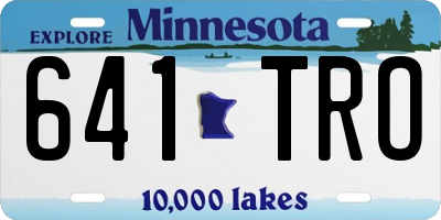 MN license plate 641TRO