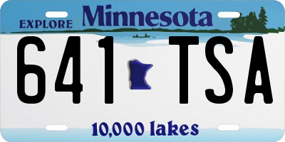 MN license plate 641TSA