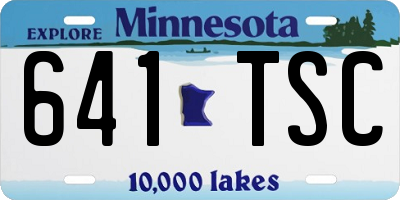 MN license plate 641TSC