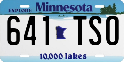 MN license plate 641TSO