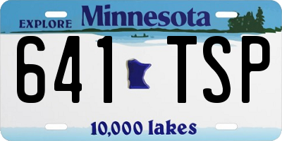 MN license plate 641TSP