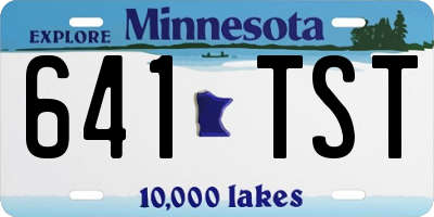 MN license plate 641TST