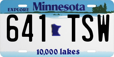 MN license plate 641TSW