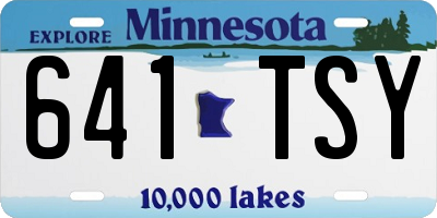 MN license plate 641TSY