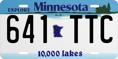 MN license plate 641TTC