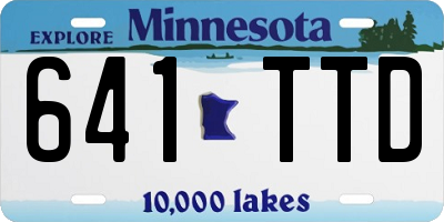 MN license plate 641TTD