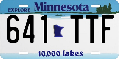 MN license plate 641TTF
