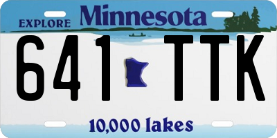MN license plate 641TTK