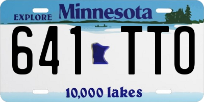 MN license plate 641TTO