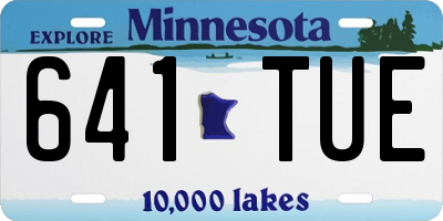 MN license plate 641TUE