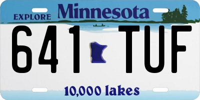 MN license plate 641TUF