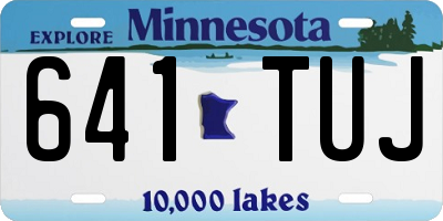 MN license plate 641TUJ